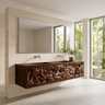 Brumora Handcrafted Solid Wood Floating Bathroom Vanity with Integrated Sink and Drawers