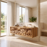 Brumora Handcrafted Solid Wood Floating Bathroom Vanity with Integrated Sink and Drawers