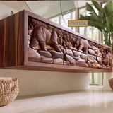 Brumora Handcrafted Solid Wood Floating Bathroom Vanity with Integrated Sink and Drawers