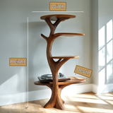 Caelroot Handcrafted Solid Wood Record Player Stand - Timberustic Record Player Stand With Storage