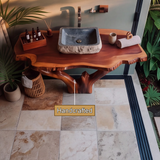 Canopy Live Edge Solid Wood Freestanding Bathroom Vanity - Timberustic Freestanding Bathroom Vanity