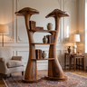 Canoris Sculpted Solid Wood Mushroom Bookshelf