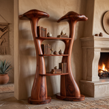 Canoris Sculpted Solid Wood Mushroom Bookshelf