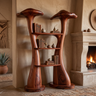 Canoris Sculpted Solid Wood Mushroom Bookshelf