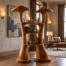 Canoris Sculpted Solid Wood Mushroom Bookshelf