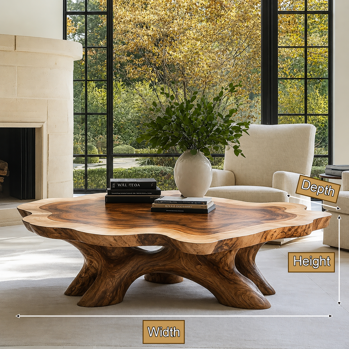 Cyravelle Handcrafted Solid Wood Coffee Table