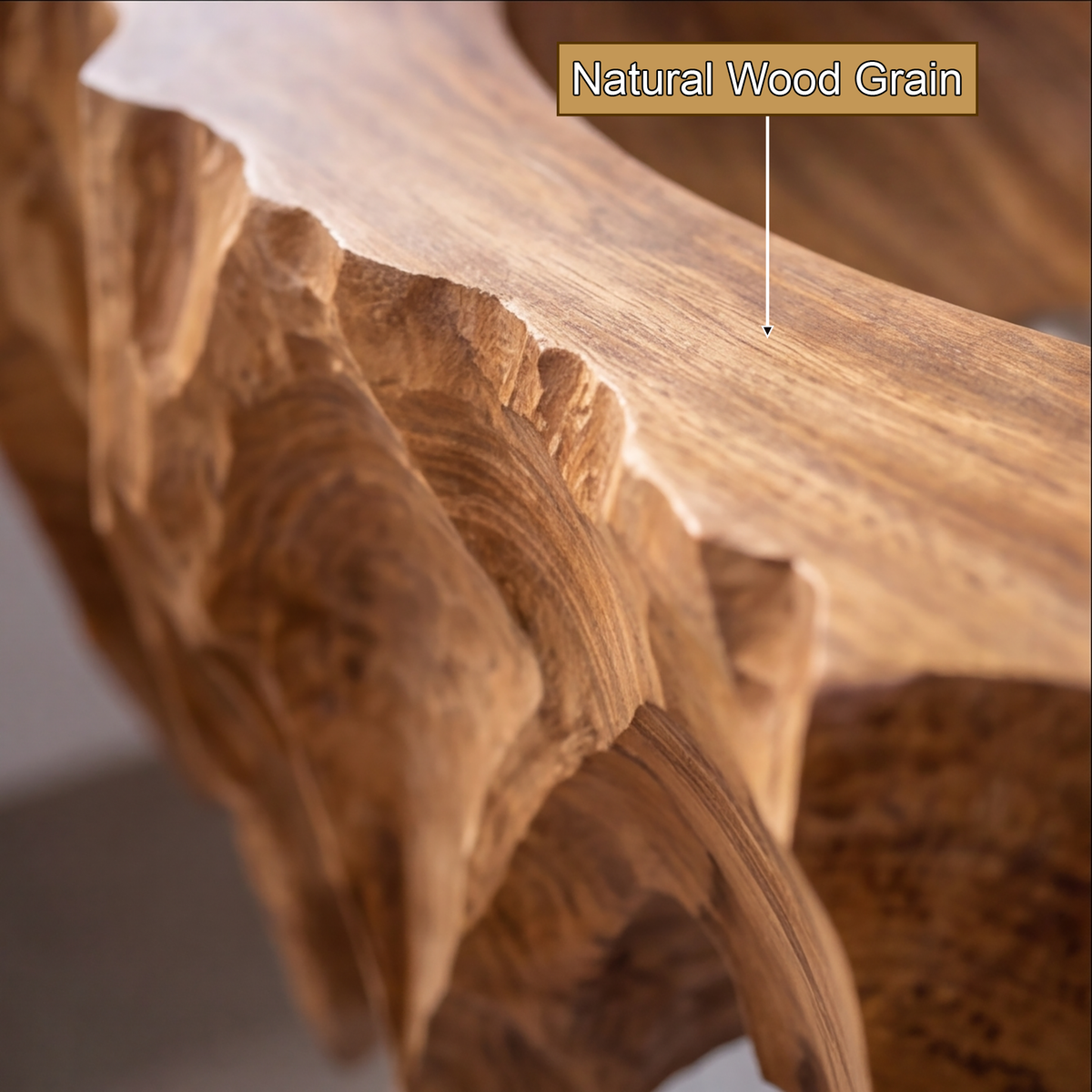 Dravik Hand-Carved Solid Wood Floating Bathroom Vanity with Integrated Sink - Timberustic Floating Bathroom Vanity with Integrated Sink