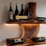 Dravik Live Edge Solid Wood Floating Wine Shelf SPA297551
