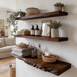 Driftedge Live Edge Solid Wood Floating Shelf