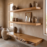 Driftedge Live Edge Solid Wood Floating Shelf