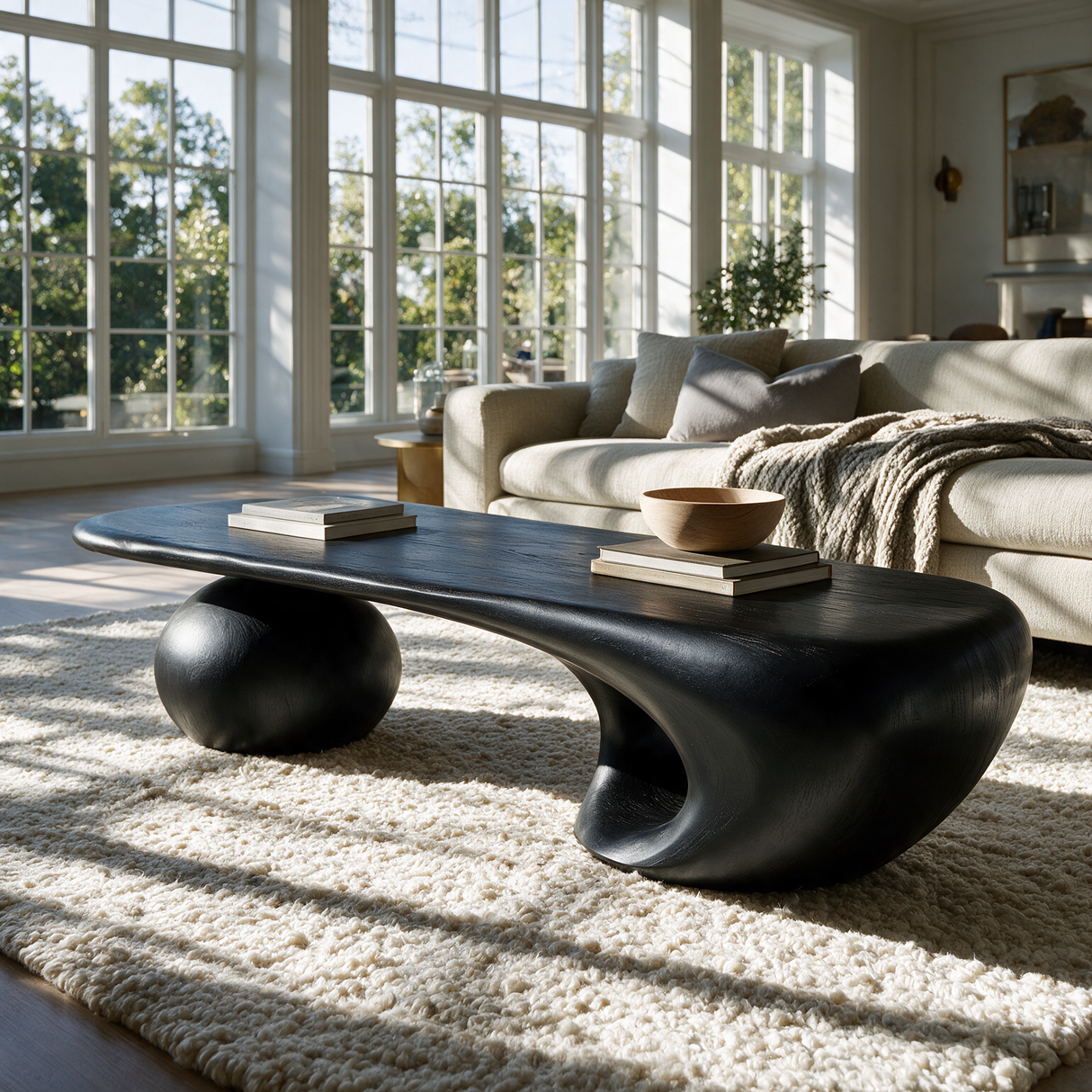 Drovaris Handcrafted Solid Wood Coffee Table Black - TimbeRustic Coffee Table
