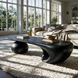 Drovaris Handcrafted Solid Wood Coffee Table Black - TimbeRustic Coffee Table