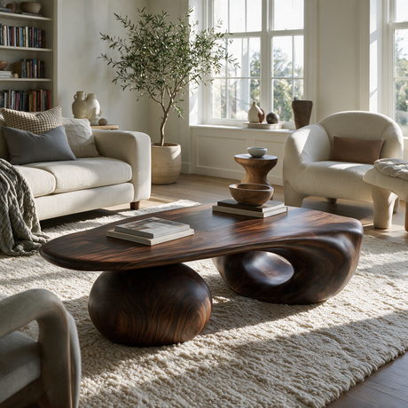 Drovaris Handcrafted Solid Wood Coffee Table Dark Walnut - Timberustic Coffee Table