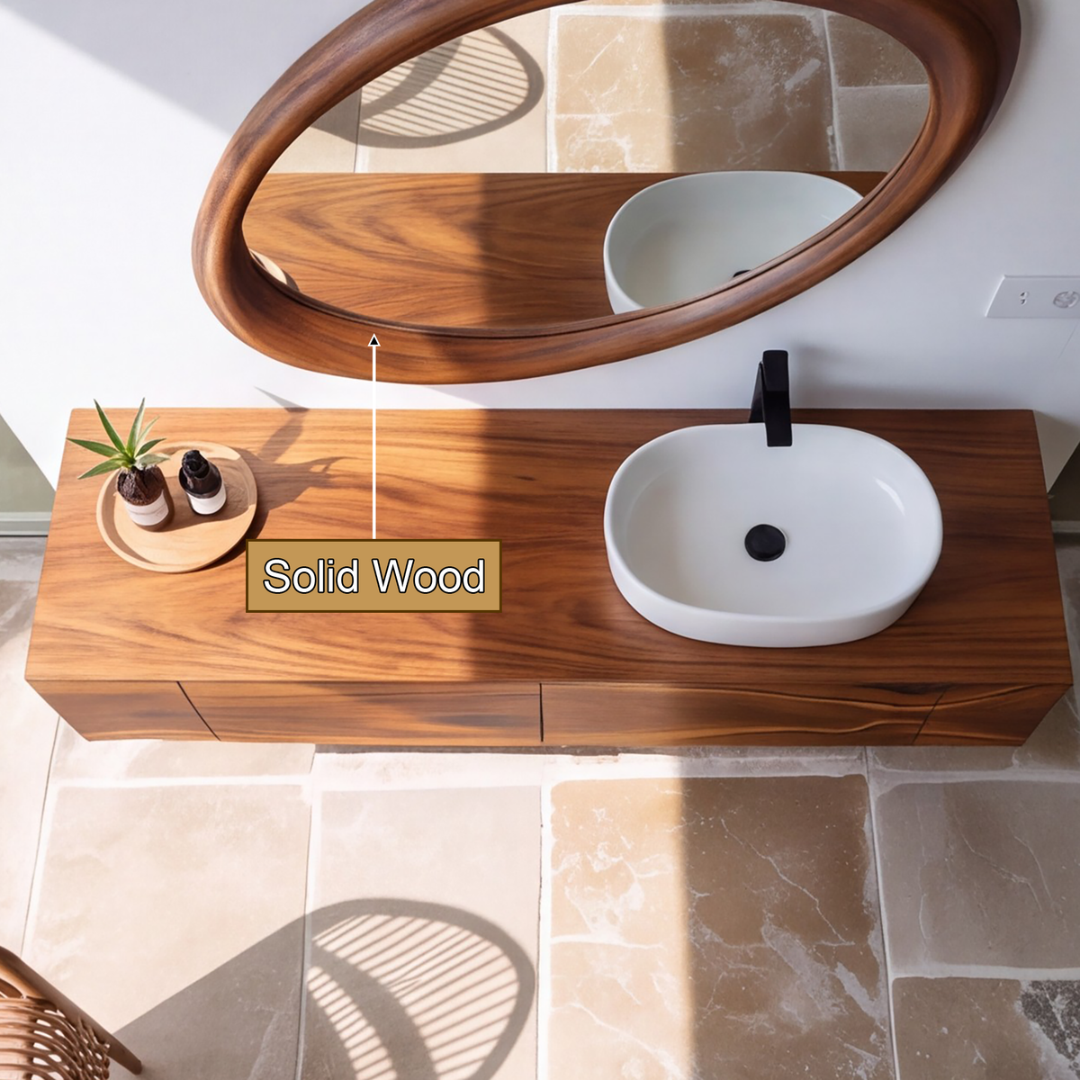 Eclipsera Artisan-Sculpted Solid Wood Mirror Frame - Timberustic Mirror