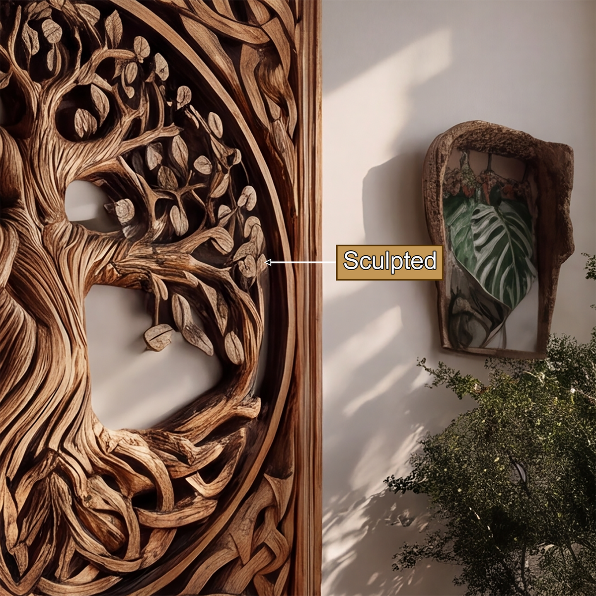 Eirwyn Solid Wood Sculpted Wall Art - Timberustic Wall Art