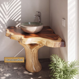 Elara Root-Form Corner Bathroom Vanity - Timberustic Corner Bathroom Vanity