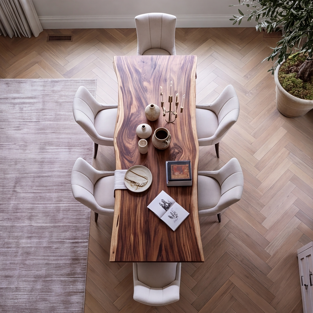 Elarion Live Edge Solid Wood Dining Table - Timberustic Dining Table