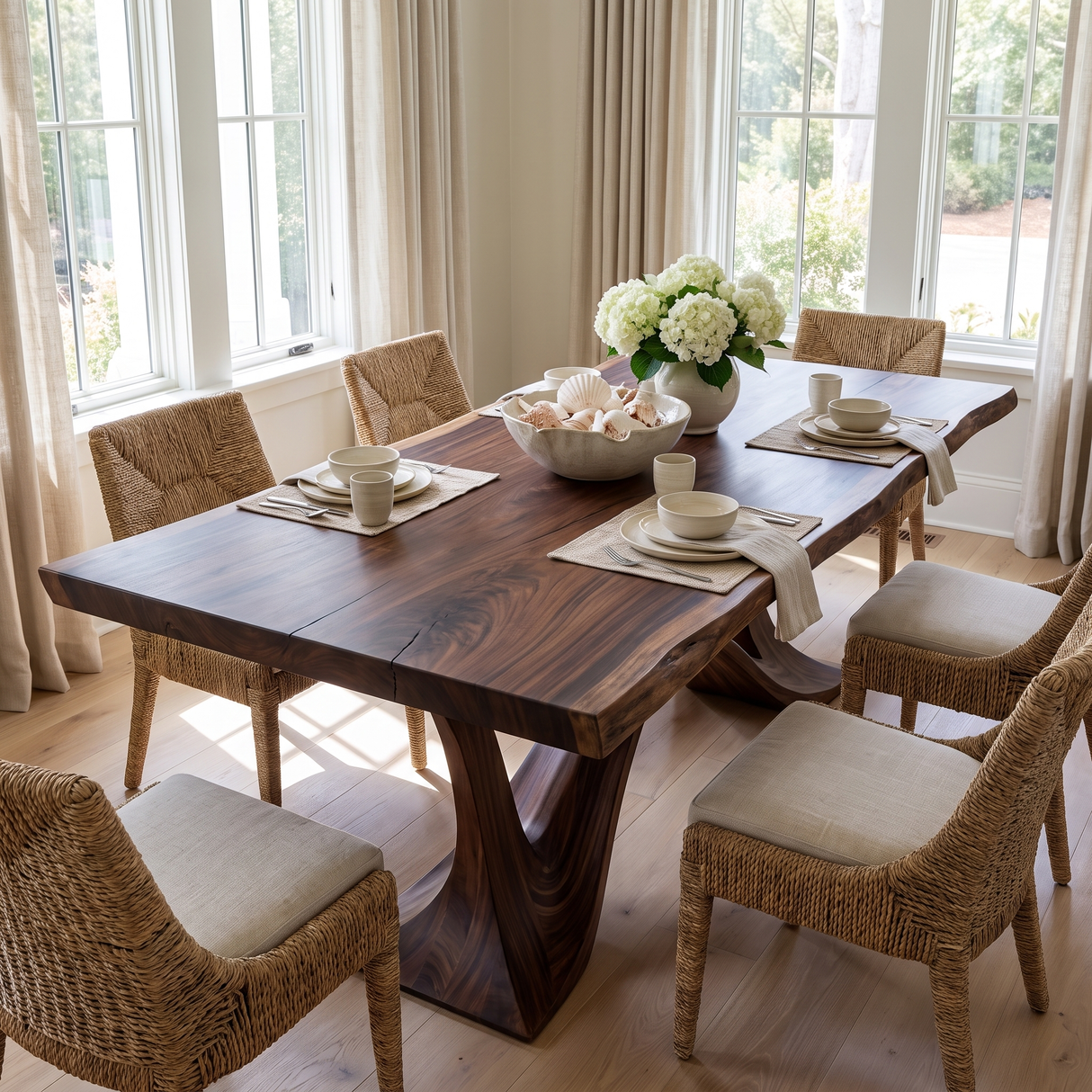 Elarion Live Edge Solid Wood Dining Table - Timberustic Dining Table