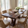 Elarion Live Edge Solid Wood Dining Table Dark Walnut - Timberustic Dining Table