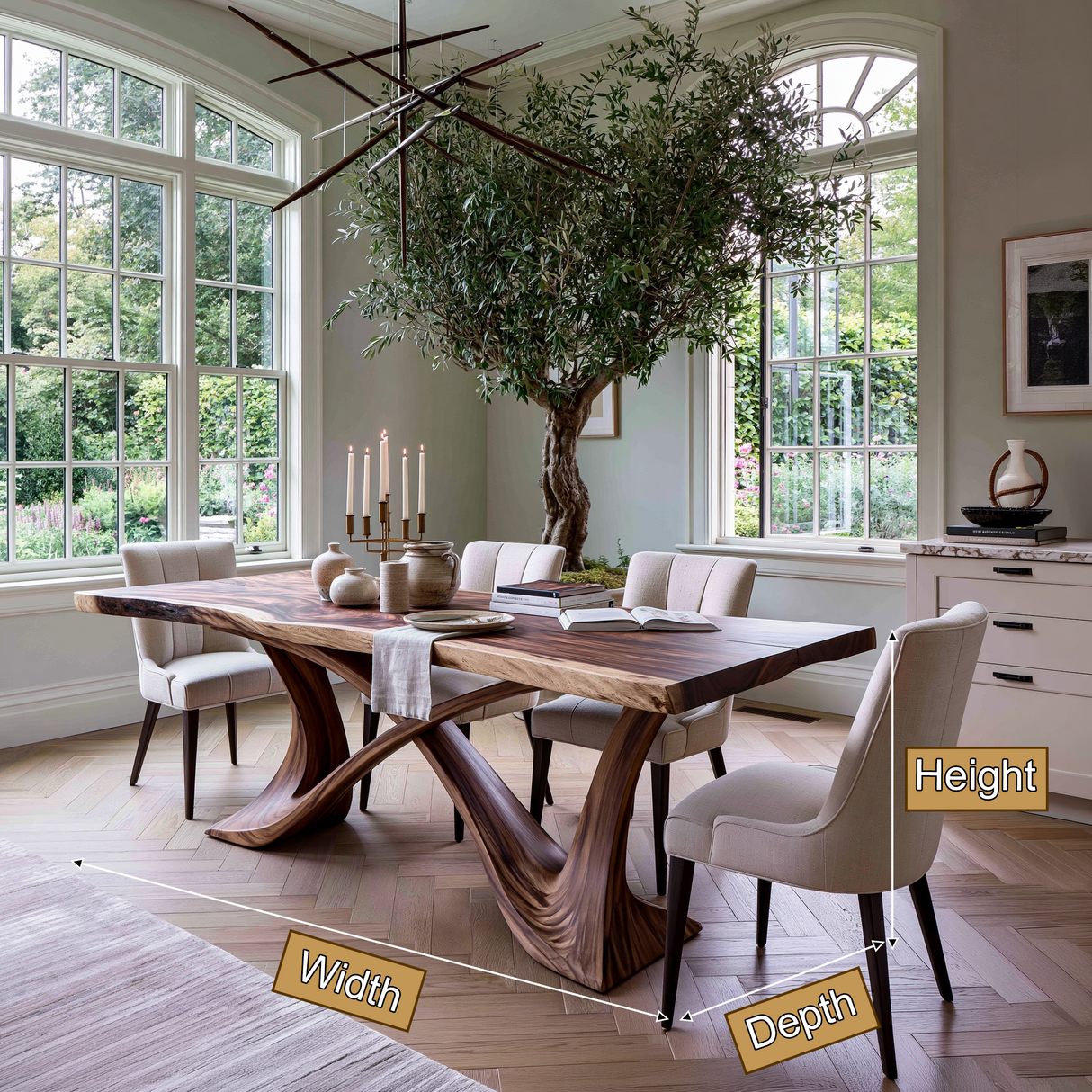 Elarion Live Edge Solid Wood Dining Table - Timberustic Dining Table