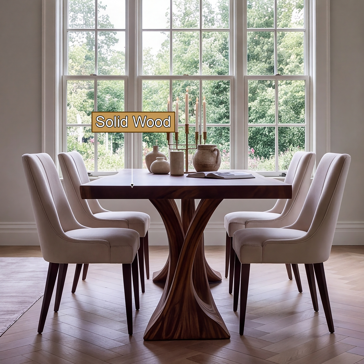 Elarion Live Edge Solid Wood Dining Table - Timberustic Dining Table