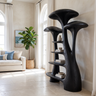 Elarion Sculpted Solid Wood Mushroom Bookshelf