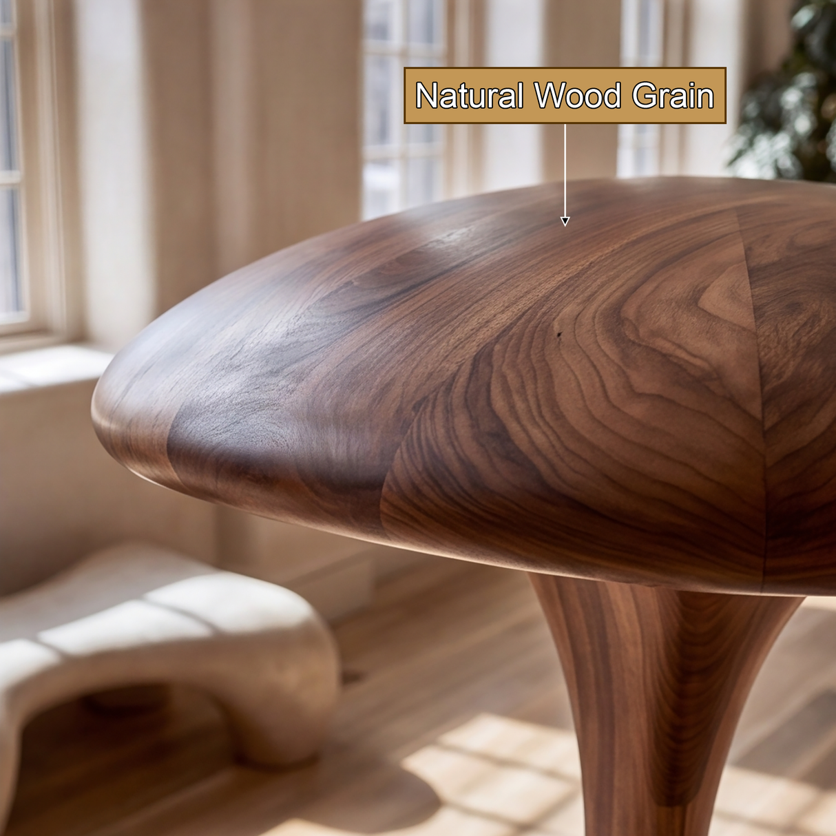Elarion Sculpted Solid Wood Mushroom Bookshelf