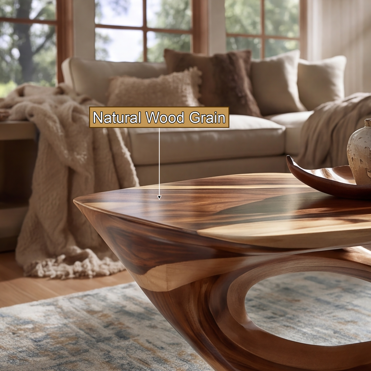 Elarique Handcrafted Solid Wood Coffee Table SPA295768 - Timberustic Coffee Table