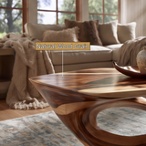 Elarique Handcrafted Solid Wood Coffee Table SPA295768 - Timberustic Coffee Table
