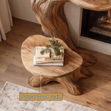 Elaris Sculpted Solid Wood Tree-Shaped Fireplace Mantel with Display Shelves - Timberustic Tree-Shaped Fireplace Mantel with Display Shelves