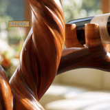 Elaroak Sculpted Solid Wood Wine Rack