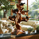 Elaroak Sculpted Solid Wood Wine Rack