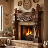 Elaroque Handcrafted Solid Wood Fireplace Mantel Surround