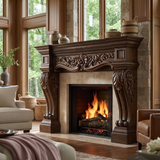 Elaroque Handcrafted Solid Wood Fireplace Mantel Surround
