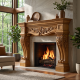 Elaroque Handcrafted Solid Wood Fireplace Mantel Surround
