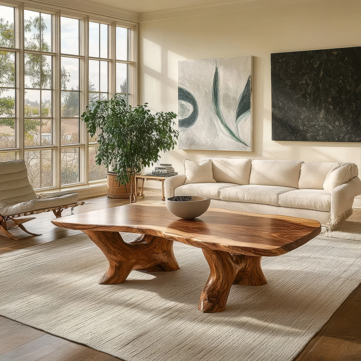 Elarwen Handcrafted Solid Wood Coffee Table