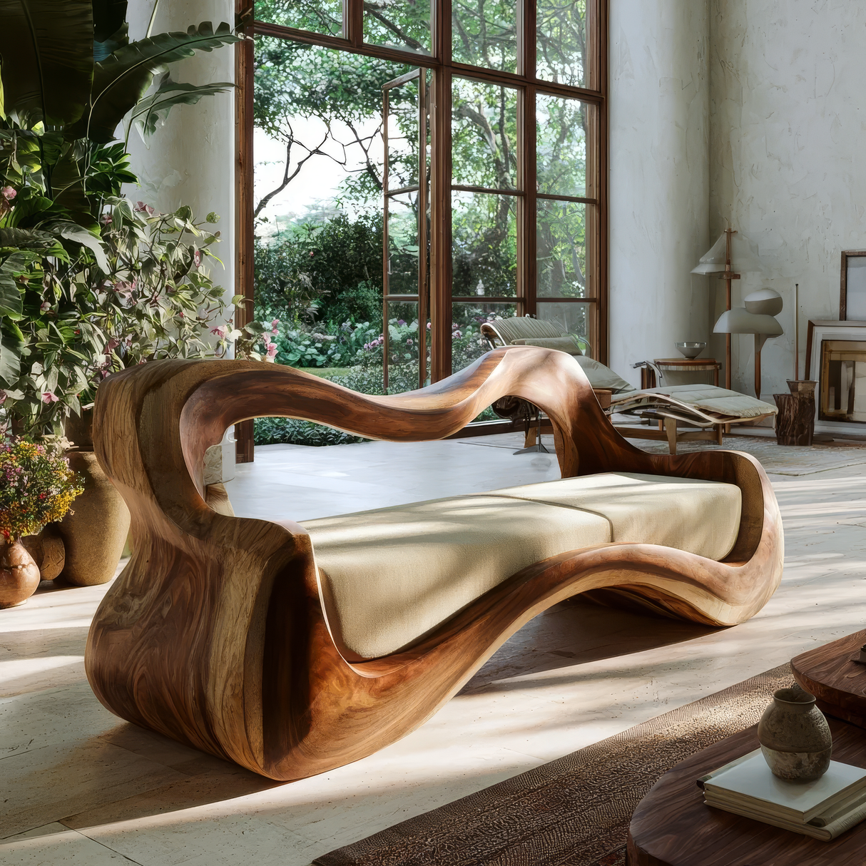 Elarwyn Handcrafted Sculpted Solid Wood Sofa - Timberustic Sofa