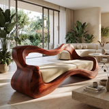 Elarwyn Handcrafted Sculpted Solid Wood Sofa - Timberustic Sofa