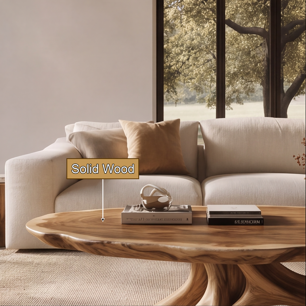 Elarwyn Handcrafted Solid Wood Coffee Table