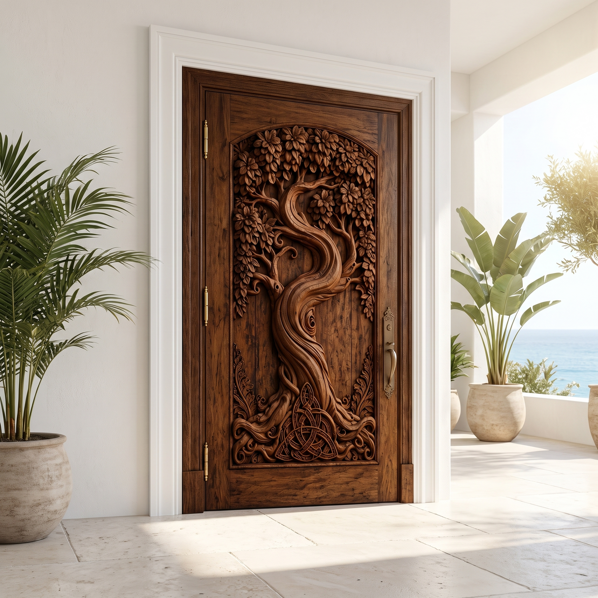 Elarwyn Sculpted Solid Wood Single Door