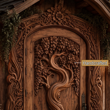Elarwyn Sculpted Solid Wood Single Door
