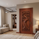 Elarwyn Sculpted Solid Wood Single Door