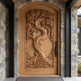 Elarwyn Sculpted Solid Wood Single Door Natural Oak - Timberustic Door