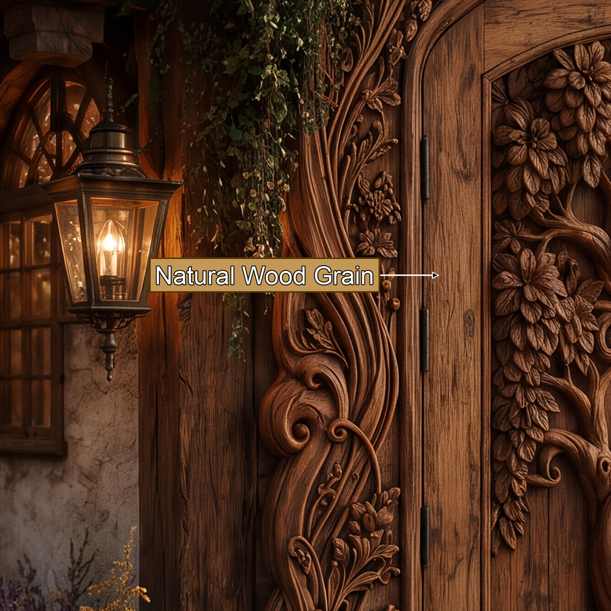 Elarwyn Sculpted Solid Wood Single Door