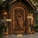Elarwyn Sculpted Solid Wood Single Door