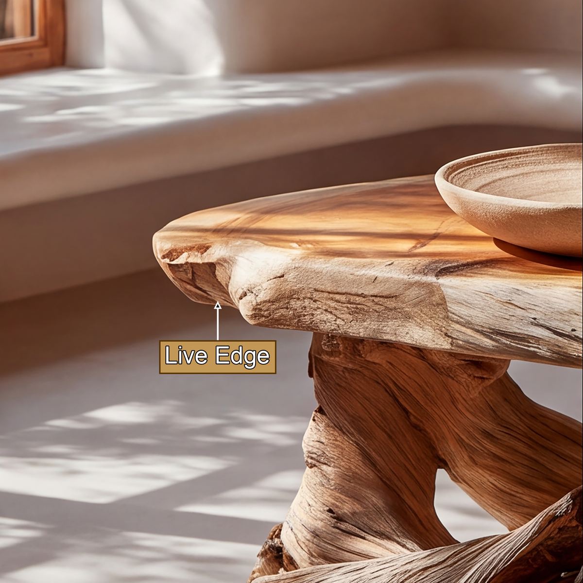Eldara Live Edge Solid Wood Coffee Table - Timberustic Coffee Table
