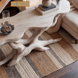 Elderglen Handcrafted Tree Console Table with Shelves - Timberustic Console Table with Shelves