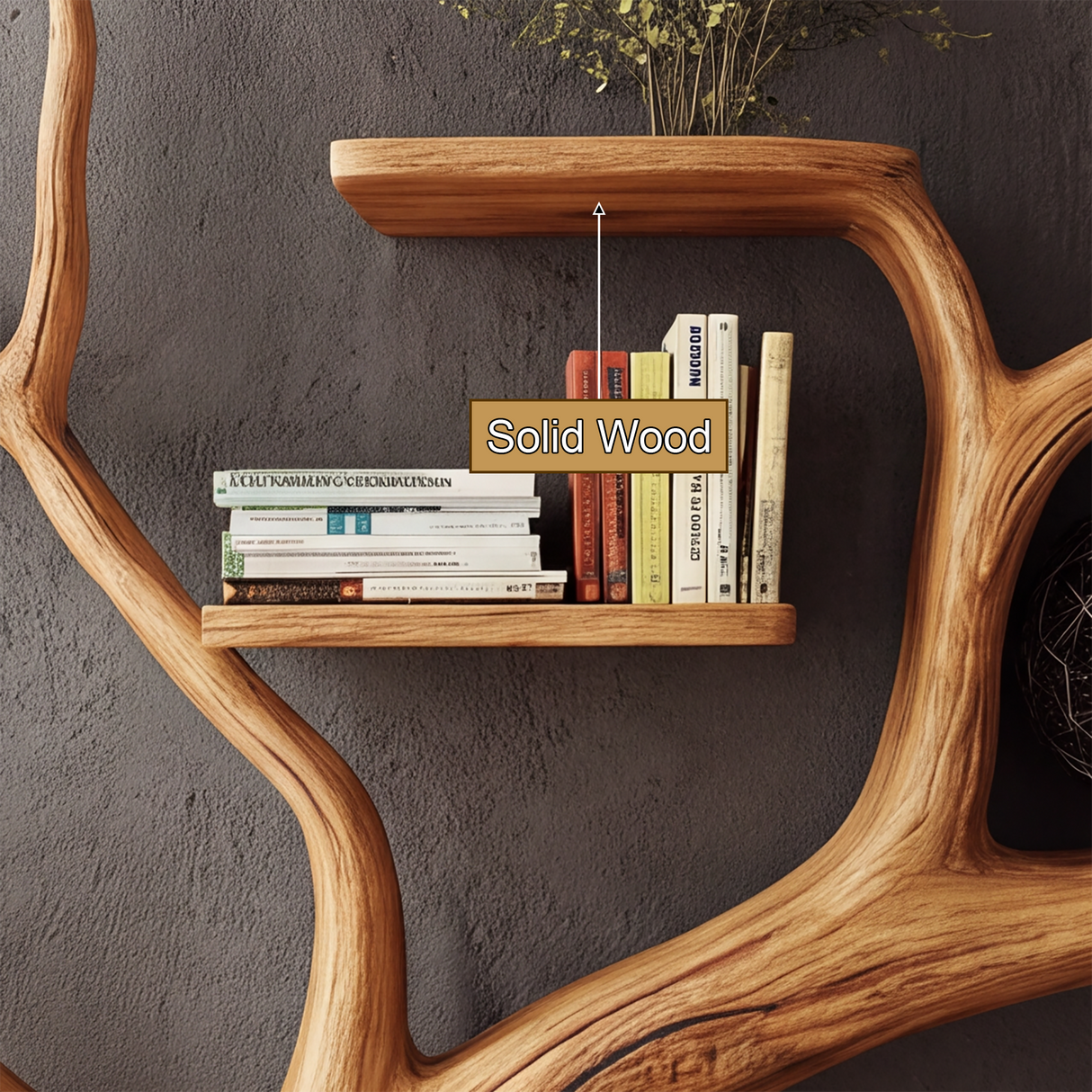 Eldergrove Handcrafted Solid Wood Tree TV Console - Timberustic TV Console with Tree Shelf