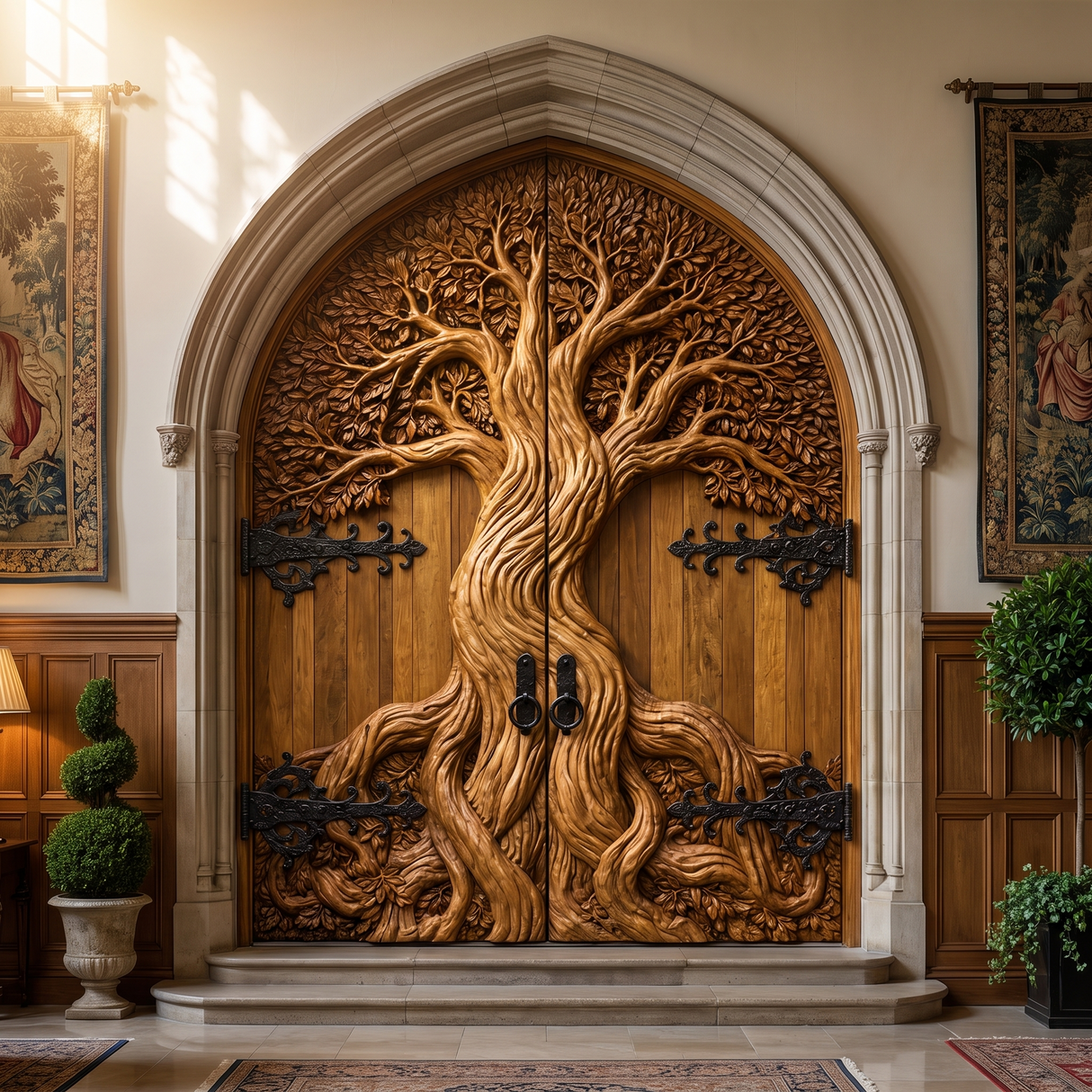 Eldergrove Sculpted Solid Wood Double Door