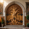 Eldergrove Sculpted Solid Wood Double Door